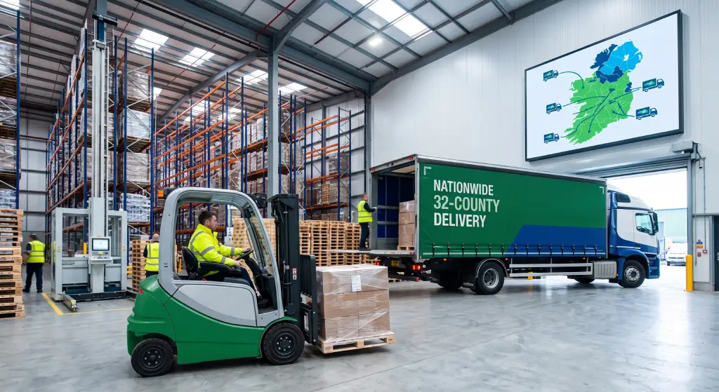 Pallet storage Ireland with Palletxpress 32-county next-day distribution - Joe McGovern Transport