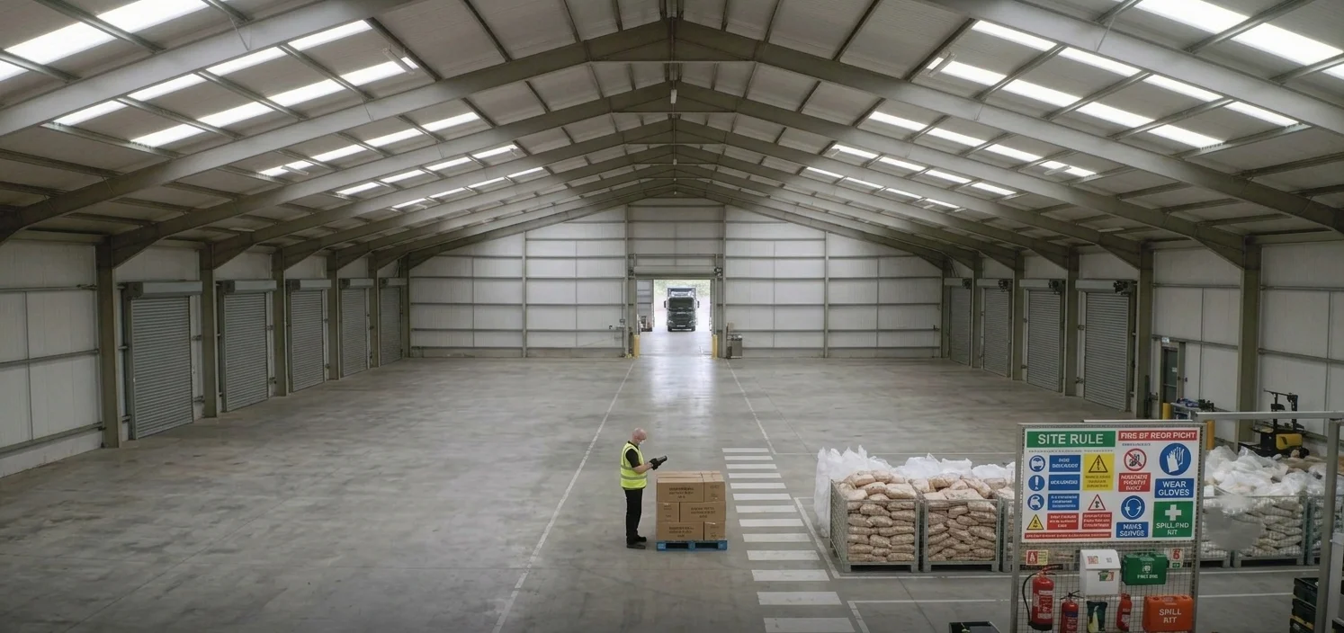 Chart comparing pallet storage density and accessibility for Irish warehouses