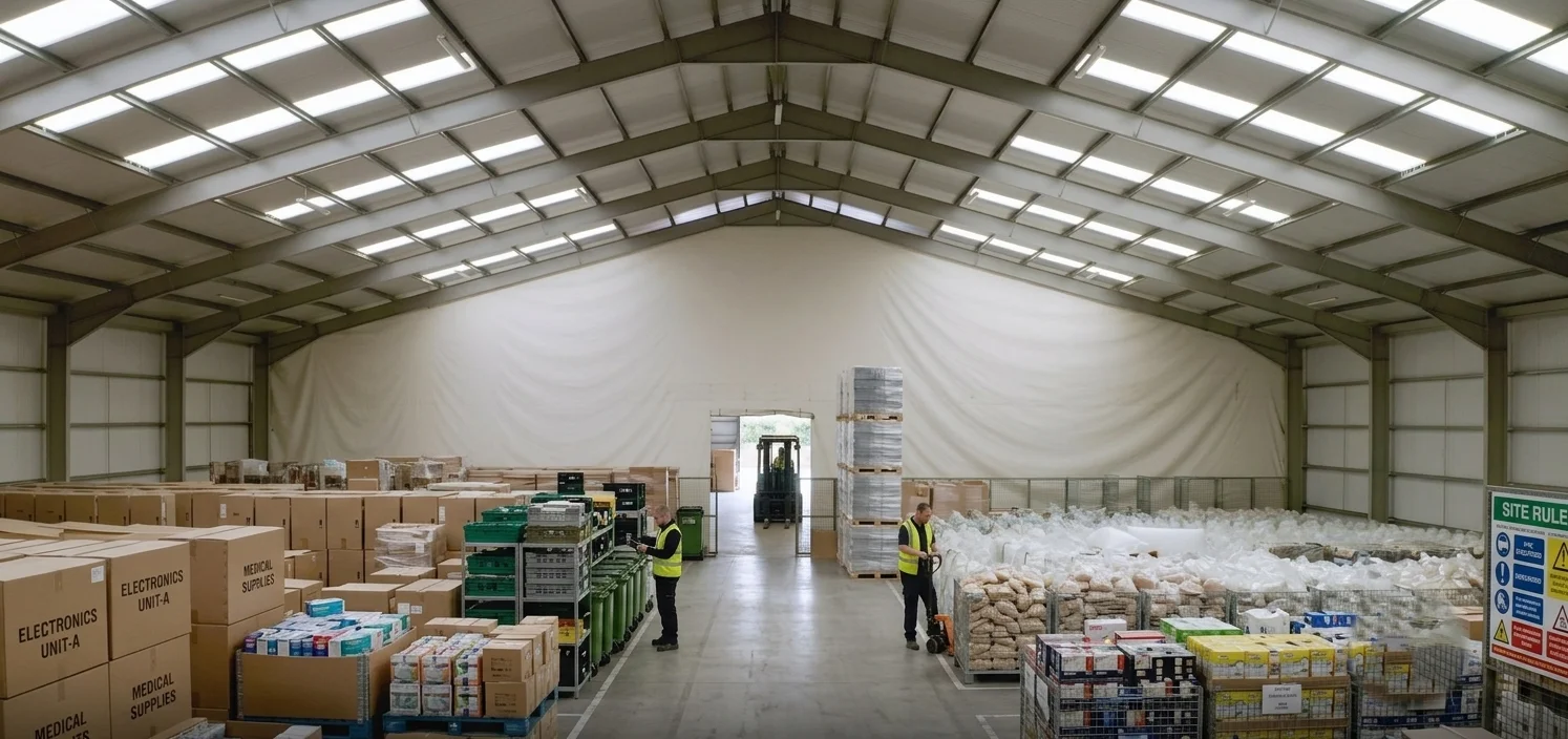 Warehouse pallet storage aisle with fully accessible pallet positions in Ireland