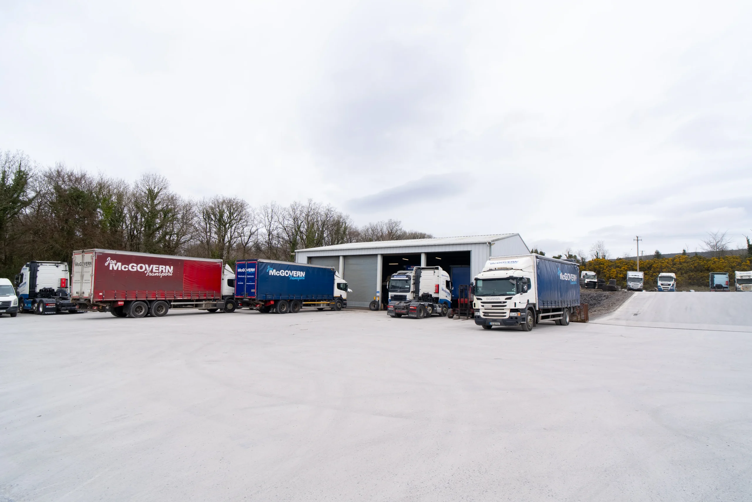 Transport company fleet of trucks